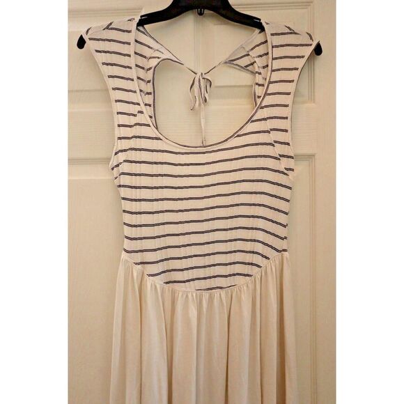 Free People Beach OB1715132 MD Off White Striped Alana Open-Back Midi Dress - Picture 6 of 11